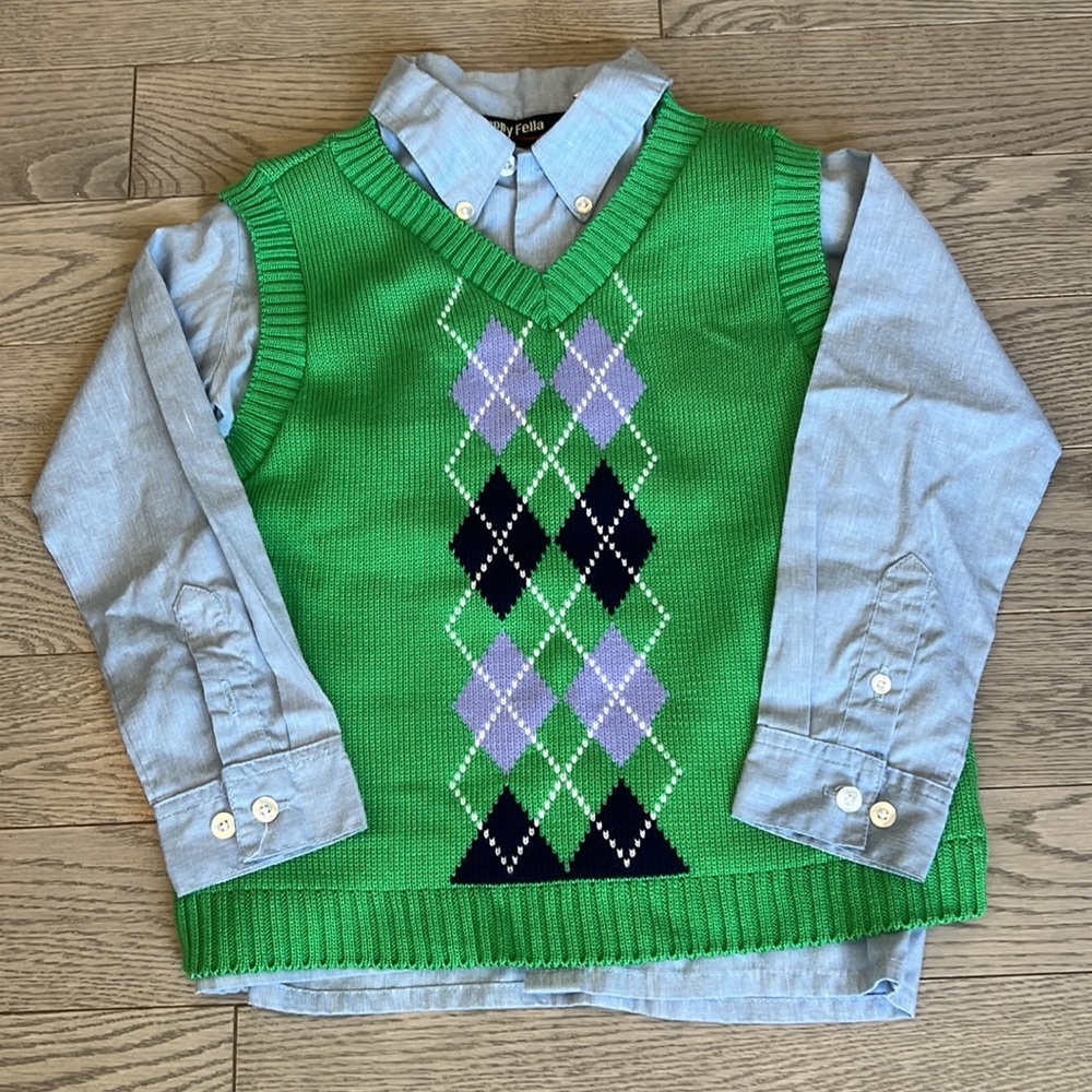 EUC Argyle Sweater Vest Boys